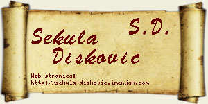 Sekula Dišković vizit kartica
